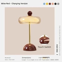 Lampe de table moderne en verre avec commande tactile, 3 températures de couleur, abat-jour en verre ambré, tige dorée, lampe de chevet pour salon