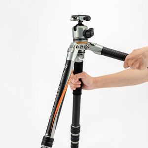 Ağır kamera tripodu tüm Terrian karbon Fiber Tripod standı Dslr kamera için taşınabilir fotoğraf fotoğraf Tripod - Product Image 2
