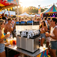Nouvelle machine à slush commerciale à trois réservoirs en acier inoxydable avec des fonctions d'économie d'énergie pour les buffets et les salles à manger