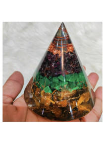 Mirani Agate Wealth Attraction <b>Pyramid</b> Gemstone with Citrine Tiger Eye & Pyrite-Environmentally Friendly Home Decor & Gift - Product Image 2