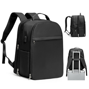 Expandable <b>Backpack</b> <b>Large</b> Capacity Nylon 16 Inch Laptop Bag Business Travel Unisex Solid Color - Product Image 5