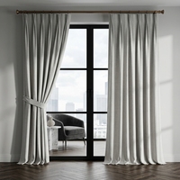 Cortinas Opacas de Lino Sintético con Pliegues Prensados DaiRui FBA, con Reverso Flocado, Cortinas para Ventanas, MOQ Bajo, Más Vendidas