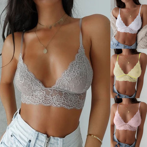 Mergulhe francês Bralettes para Mulheres Conforto Diário Ultra-Fino Lingerie De Renda Cor Sólida Push-Up Estilo Desportivo Sutiã Sexy Respirável - Product Image 2