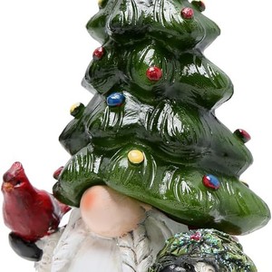 Christmas Tree Dwarf Resin Ornament <b>Battery</b> Powered Indoor Home Decoration Christmas Decor - Product Image 3