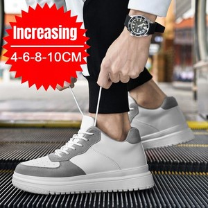 Dropshipping logotipo personalizado aumento de zapatos deportivos versión coreana cuero blanco altura aumento hombres zapatillas ascensor - Product Image 5