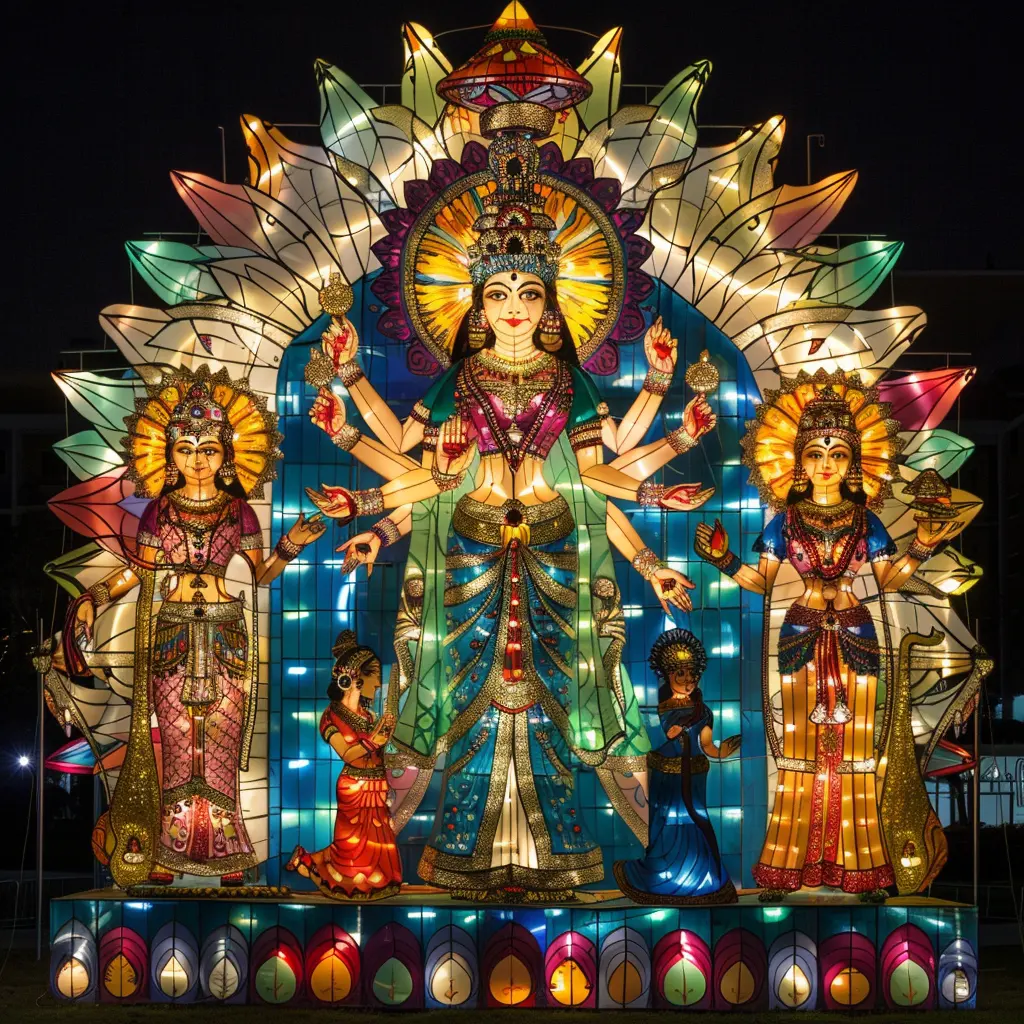 India Darga festival religioso gran edificio de Buda al aire libre luces 3D