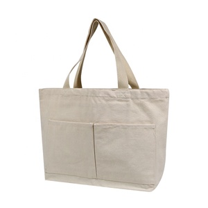 Sac fourre-tout promotionnel personnalisé avec logo, sac de shopping en coton écologique avec poche - Product Image 1