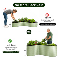 Kit de jardinière surélevée en métal galvanisé en forme de L, 34 pouces, extra haute, pour l'extérieur, bac à légumes, fabrication OEM ODM personnalisée