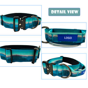 5CM Impression Personnalisée Extra Large Nylon Métal Matériel Boucle À Dégagement Rapide Tactique Épais Grand Chien Collier Avec Poignée - Product Image 2