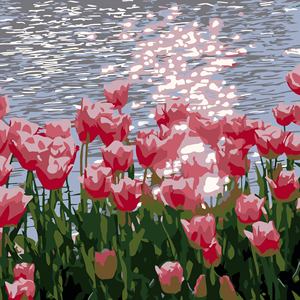 Set di Pittura a Olio Digitale con Fiori Paesaggistici e Personaggi <span class=keywords><strong>Anime</strong></span>, Fai-da-Te, Cornice Moderna Minimalista per Soggiorno - Product Image 6
