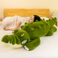 Boneka Buaya Lucu Tahan Lama dari Bahan Katun PP Super Lembut dengan Bordir Hewan, Dapat Disesuaikan Ukuran 80/100/120/150cm, Hadiah Ulang Tahun