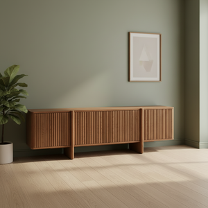 Commode en bois moderne Nara avec grain de bois raffiné, design écologique, compartiments de rangement généreux pour les espaces contemporains - Product Image 5