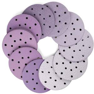 125Mm Paarse Polyesterfilm Keramische Middelzware Hardheid Oem Haak & Lus Schuurschijf - Product Image 5