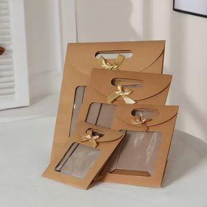 Nouveau Style <span class=keywords><strong>sac</strong></span> en papier Kraft autoportant couverture à rabat à main pour noël saint valentin fête du printemps sacs <span class=keywords><strong>de</strong></span> fête <span class=keywords><strong>de</strong></span> mariage - Product Image 3