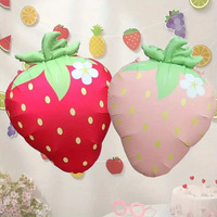 Ballon en feuille métallique rouge et rose en forme d'alien mat pour décorations de fête d'anniversaire d'enfants et accessoires photo