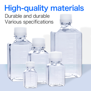 Bottiglia di coltura cellulare da laboratorio PC PET 125ml 150ml 250ml 500ml <span class=keywords><strong>1000ml</strong></span> bottiglia quadrata - Product Image 2