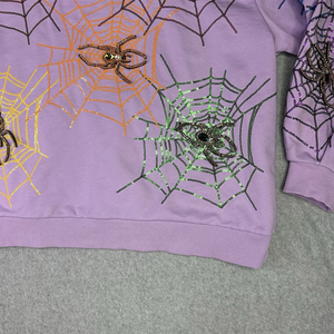 Halloween Women's Glitter Side Slit <strong>Sequins</strong> <strong>Long</strong> <strong>Sleeves</strong> <strong>Top</strong> Crew Neck Pullover Sweatshirt Front Breathable Knitted for Autumn - Product Image 3