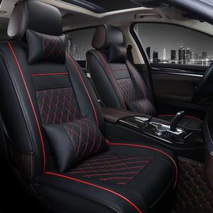 Housse de siège de voiture universelle de luxe en cuir, 9 pièces, ensemble complet, compatible avec les airbags, respirante, adaptée aux voitures, camions, SUV - Product Image 1
