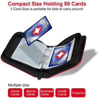 Porte-cartes portable de petite taille à 1 pochette pour enfants, classeur de cartes de jeu, plusieurs couleurs, couvertures de classeur de cartes en cuir