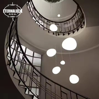 Offre Spéciale intérieur décorer maison Villa salon couloir blanc LED boule de verre lustre lumières