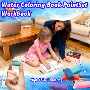 Cahier de coloriage <span class=keywords><strong>aquarelle</strong></span> pour débutants, <span class=keywords><strong>kit</strong></span> de <span class=keywords><strong>peinture</strong></span> 24 couleurs pour adolescents, exploration artistique, cadeau, thème bord de mer - Product Image 6