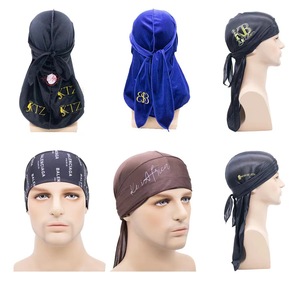Durag de diseñador personalizado para hombres envoltura de cabeza de cola <span class=keywords><strong>extra</strong></span> larga con logotipo de seda impreso diario informal aplicable Doo Rag Durags - Product Image 6