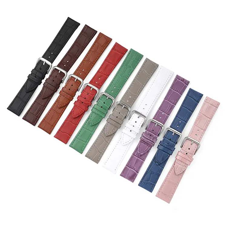 Grace Ladies Watch Strap Band Classic Colourful Crocodile Fine Thin Genuine Leather Man Color 20 Mm 10 Fashion Stainless Steel