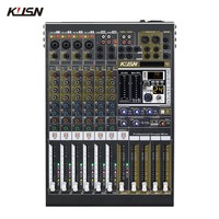 Console de mixage audio numérique professionnelle 8 canaux 2 groupes Mini console de mixage sonore avec DSP 24 bits Bluetooth MP3 USB