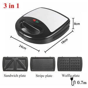 Beeman 3 en 1 Sandwich Breakfast Maker Venta al por mayor Round Mini Waffle Maker Machine <span class=keywords><strong>para</strong></span> el desayuno Waffle Pancake Maker eléctrico - Product Image 2