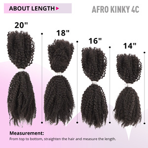 Anhui Orient Precio al por mayor 100% Brasileño Humano <span class=keywords><strong>Afro</strong></span> <span class=keywords><strong>Kinky</strong></span> 4C Cabello a granel Cabello trenzado esponjoso para extensiones de cabello con rastas - Product Image 6