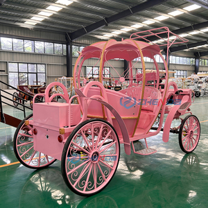 Chariot de balade électrique Zhenda Pink Princess Carriage, chariot de mariage sans chevaux pour extérieur, véhicule électrique à vendre - Product Image 5