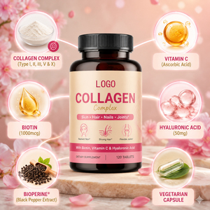 Cápsulas de Mezcla de Enzimas Digestivas de Colágeno OEM/ODM, Múltiples Complejos de Colágeno para el Tratamiento de Arrugas, Uñas, Cabello y Piel en Mujeres - 150 - Product Image 3
