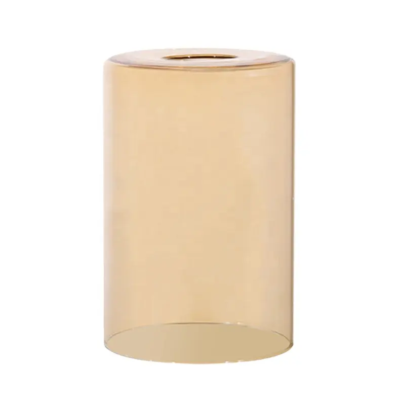 Orange cylinder borosilicate Glass Lamp Shade High Quality Classic Mouth Blown Clear Glass Shade for Table Lamp