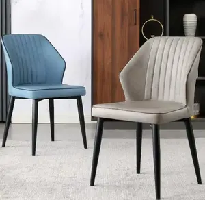 Kostenloses Muster Großhandel 2024 günstiger hochwertiger hoher Rücken Stuhl Kunstleder bequemer Wohnzimmermöbel Esszimmerstuhl