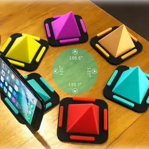 Creative פירמידת עיצוב רב זווית מחזיק טלפון נייד טלפון שולחני סוגר צבעוני סיליקון עצלן טלפון Stand בית משרד