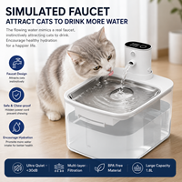 Fontaine à eau intelligente pour animaux de compagnie avec capteur, 3,2 L, batterie 4000 mAh, acier inoxydable 304, filtre à 4 étapes, distributeur d'eau pour chat et chien