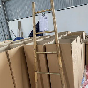 Échelle de couverture en bambou naturel de haute qualité 150cm 170cm 190cm accessoires de porte-serviettes décoratifs pour meubles de salles de bain - Product Image 1