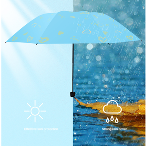 Paraguas Plegable <span class=keywords><strong>de</strong></span> 3 Secciones con Estampado <span class=keywords><strong>de</strong></span> Corazón Dorado, Protección UV, Revestimiento Negro, Personalizable con Logotipo, para Sol y Lluvia, Precio <span class=keywords><strong>de</strong></span> Fábrica al por Mayor - Product Image 3