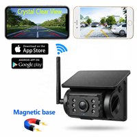 Caméra de recul solaire WiFi HD 1080P pour camping-car, camion, remorque avec vision nocturne et application pour smartphone