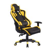 Chaise de jeu extrême à dossier haut, structure rouge et jaune, pour enfants, avec éclairage Led