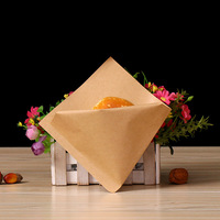 Sac en papier kraft extra épais résistant à la graisse, de qualité alimentaire, pochette triangulaire à emporter pour collations, beignets, boulangerie, vente en gros