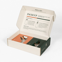 Boîte d'emballage personnalisée en carton ondulé avec impression texturée durable, artisanale, à blocs de couleur, pour produits de beauté