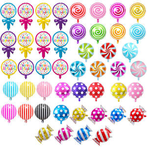 Arc tenant des ballons en <span class=keywords><strong>film</strong></span> d'aluminium sucette <span class=keywords><strong>espagnol</strong></span> anglais joyeux anniversaire célébrant les décorations de fête de mariage fournitures jouet - Product Image 1