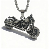 Pendentif Moto en Acier Inoxydable 3D, Bijou Motard Vintage Streetwear, Accessoire DIY pour Collier et Bracelet