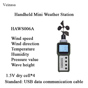 Haws006a हैंडहेल्ड पोर्टेबल मौसम स्टेशन तापमान (-40 से + 100) बाहरी उपयोग के लिए आर्द्रता दबाव सेंसर - Product Image 3