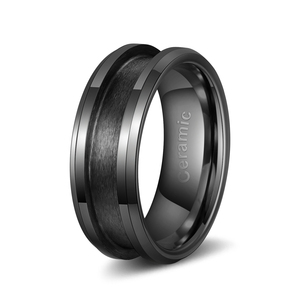 Poya 4mm 6mm 8mm Noir Blanc Céramique Acier Inoxydable Titane Tungstène Noyau de bague vierge pour incrustation - Product Image 6