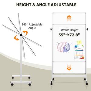 กระดานไวท์บอร์ดสำหรับพกพาที่สามารถปรับความสูงได้, กระดานแม่เหล็กสองด้านสามารถปรับได้กระดานจุกไม้ก๊อก - Product Image 3