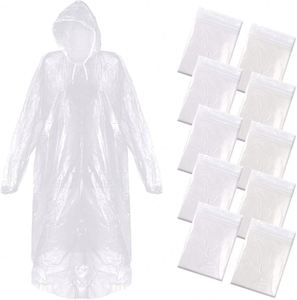 Factory Custom Wholesale Simple White Transparent Plastic Waterproof Disposable <b>Raincoats</b> for Kids Customizable Size Travel - Product Image 1