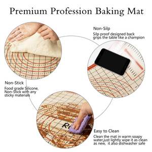 <span class=keywords><strong>Tapis</strong></span> de pâtisserie en silicone avec mesures, grand, épais, antiadhésif, pour la cuisson, le fondant et l'étalage de la pâte (16 x 26 pouces) <span class=keywords><strong>Silpat</strong></span> - Product Image 5