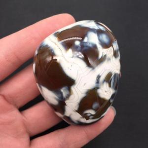 Piedra de Palma de piedra desnuda de ágata Orca Multicolor natural pulido para masaje o decoración, venta al por mayor - Product Image 2